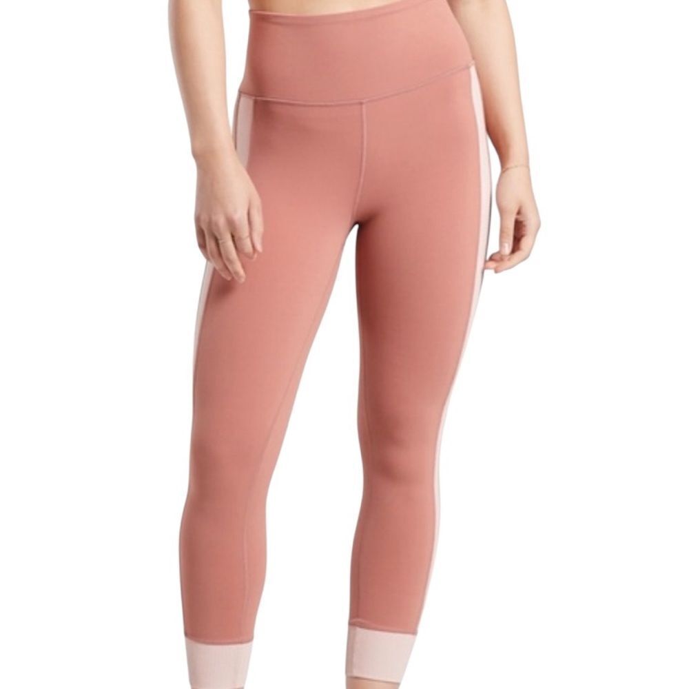 ATHLETA Elation Rib Trim 7/8 Tight Legging Pink Size XS